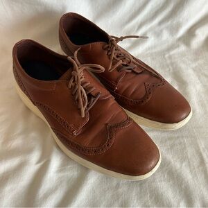 COLE HAAN Men’s Grand Tour Wingtip Brown/Ivory Classic Oxford Tie Shoes Sz 10.5